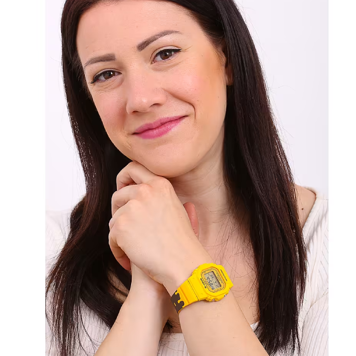 Дамски ръчен часовник с кварцов механизъм - корпус от Полимер - Полимер - цвят Сив Жълт - 4