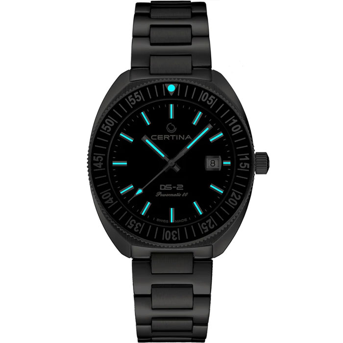 Мъжки ръчен часовник с автоматичен механизъм - корпус от Стомана и алуминий - Стоманена верижка - цвят Черен Сив - 2