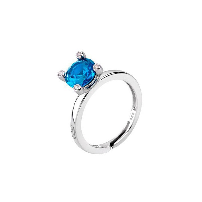 Дамски пръстен от 925 Сребро - с форма Други - Цирконий - Син