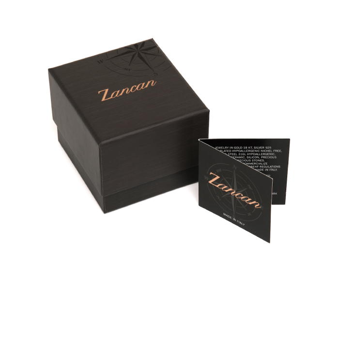 Мъжки колие от Злато Бяло и Розово - с форма Кръст - Изумруд Диаманти