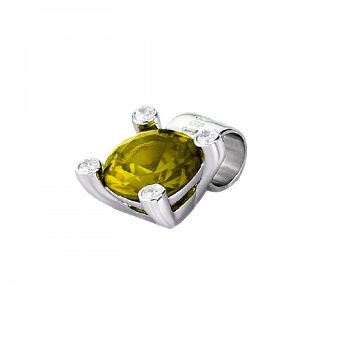 Дамски висулка от 925 Сребро - с форма Други - Цирконий - Зелен / Жълт