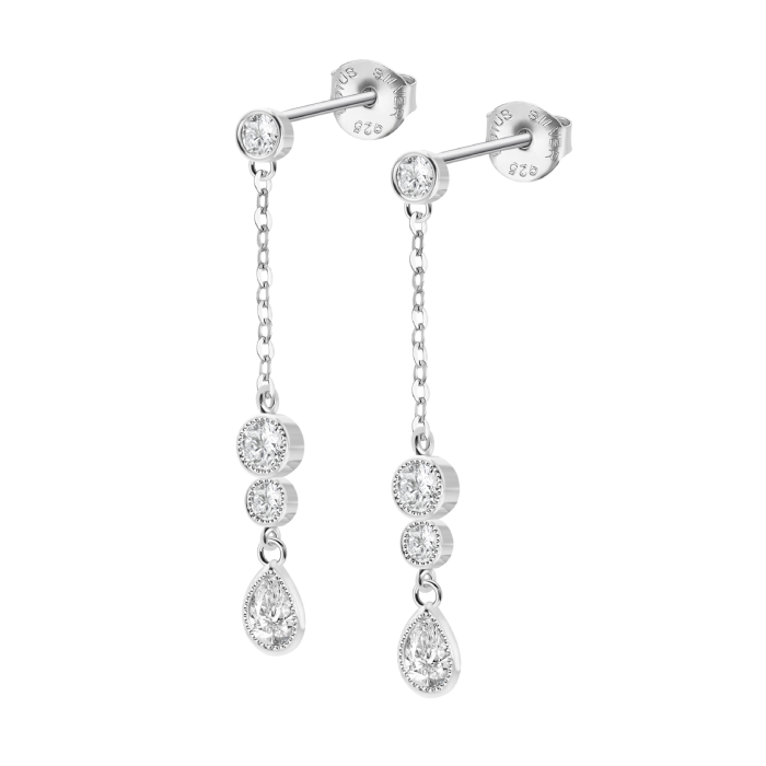 Дамски от 925 Сребро - с форма - - Сив