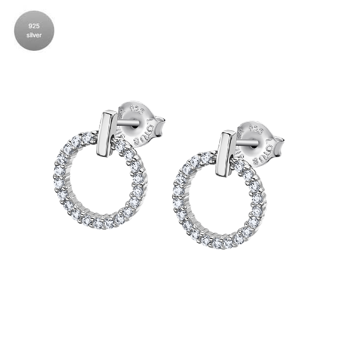 Дамски обеци от 925 Сребро - с форма - - Сив