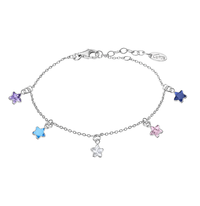 Дамски гривна от 925 Сребро - с форма Звезда - Цирконий - Многоцветен