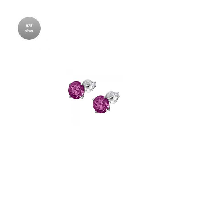 Дамски обеци от 925 Сребро - с форма Други - Цирконий - Сив