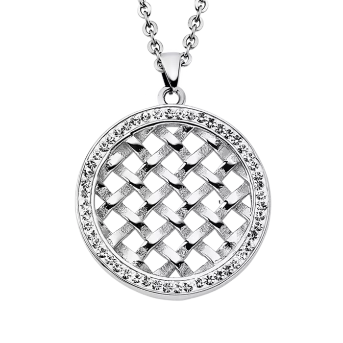 Дамски колие от 316l Медицинска стомана - с форма - Кристали