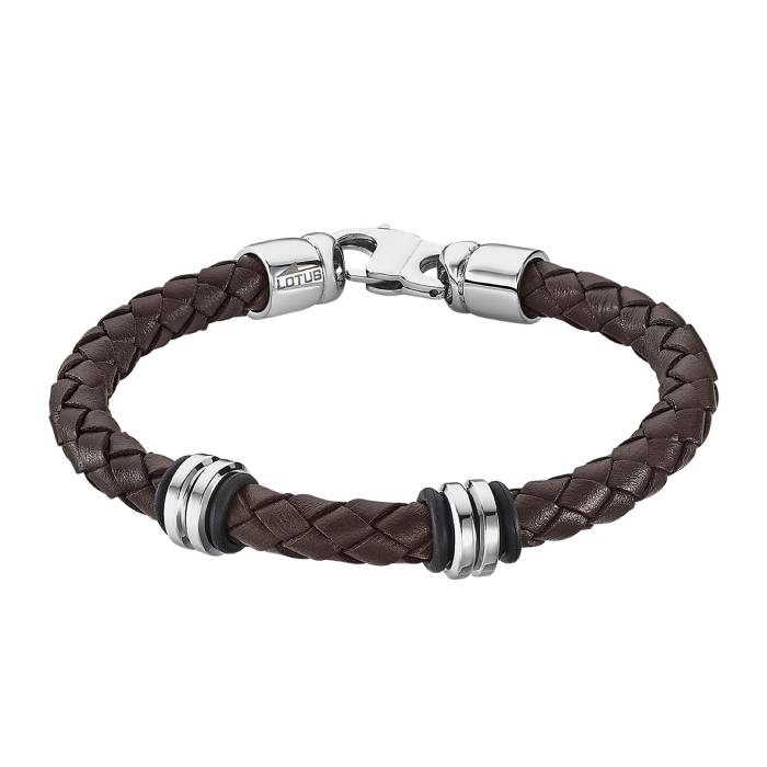 Мъжки гривна от Медицинска стомана - с форма Въже - - Стомана 316L и кожа