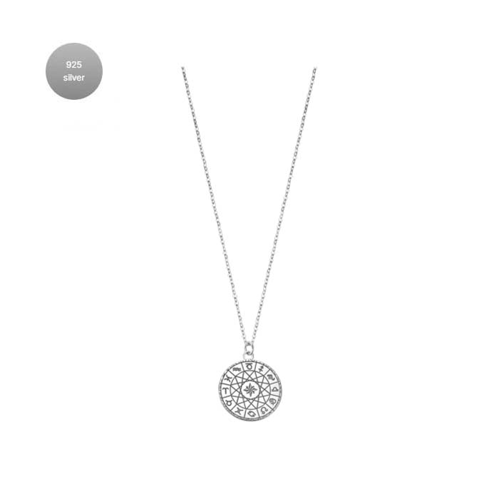 Дамски колие от 925 Сребро - с форма Зодии - - Сив