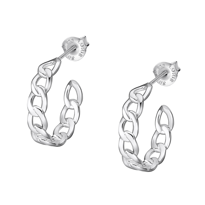 Дамски обеци от 925 Сребро - с форма Верига - - Сив