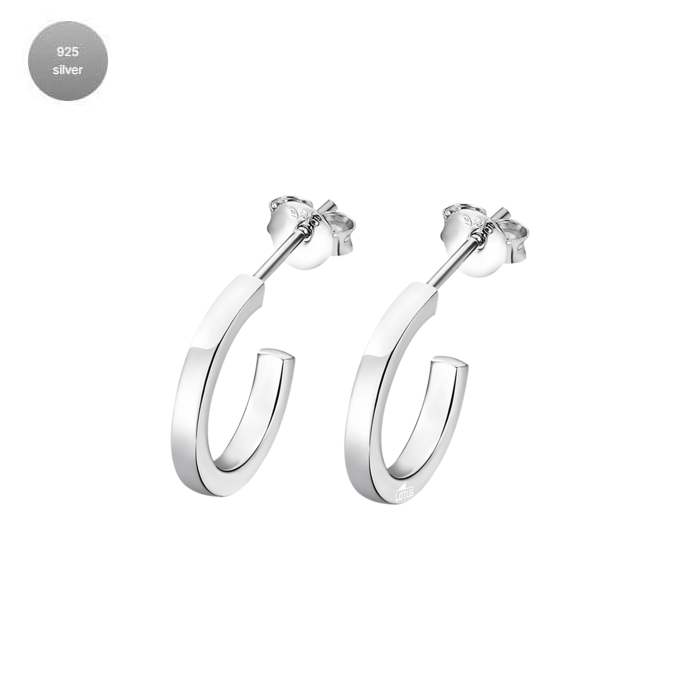 Дамски обеци от 925 Сребро - с форма - - Сив