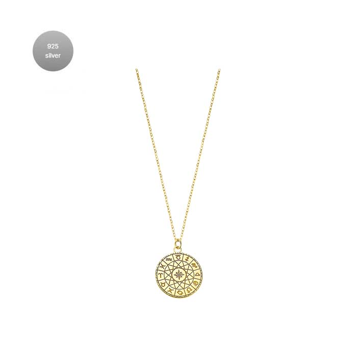 Дамски колие от 925 Сребро - с форма Зодии - - Златно покритие