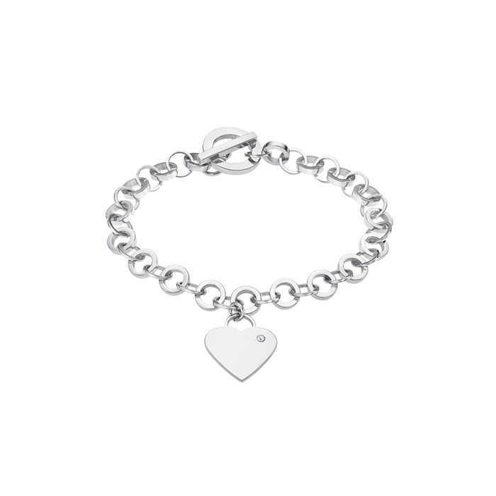 Дамски гривна от 316l Медицинска стомана - с форма Сърце - Цирконий