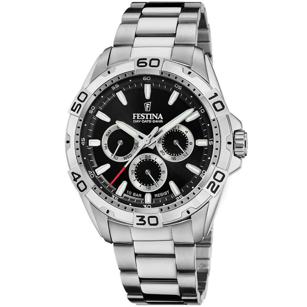 Мъжки ръчен часовник с кварцов механизъм - корпус от Стомана - Стоманена верижка - цвят Черен