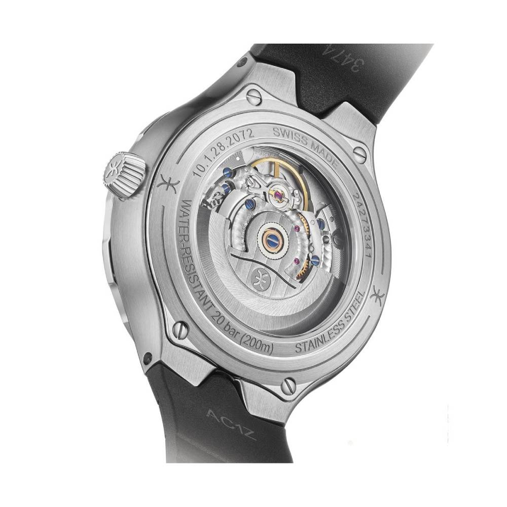 Мъжки ръчен часовник с автоматичен механизъм - корпус от Стомана и керамика - Каучук - цвят Син Черен