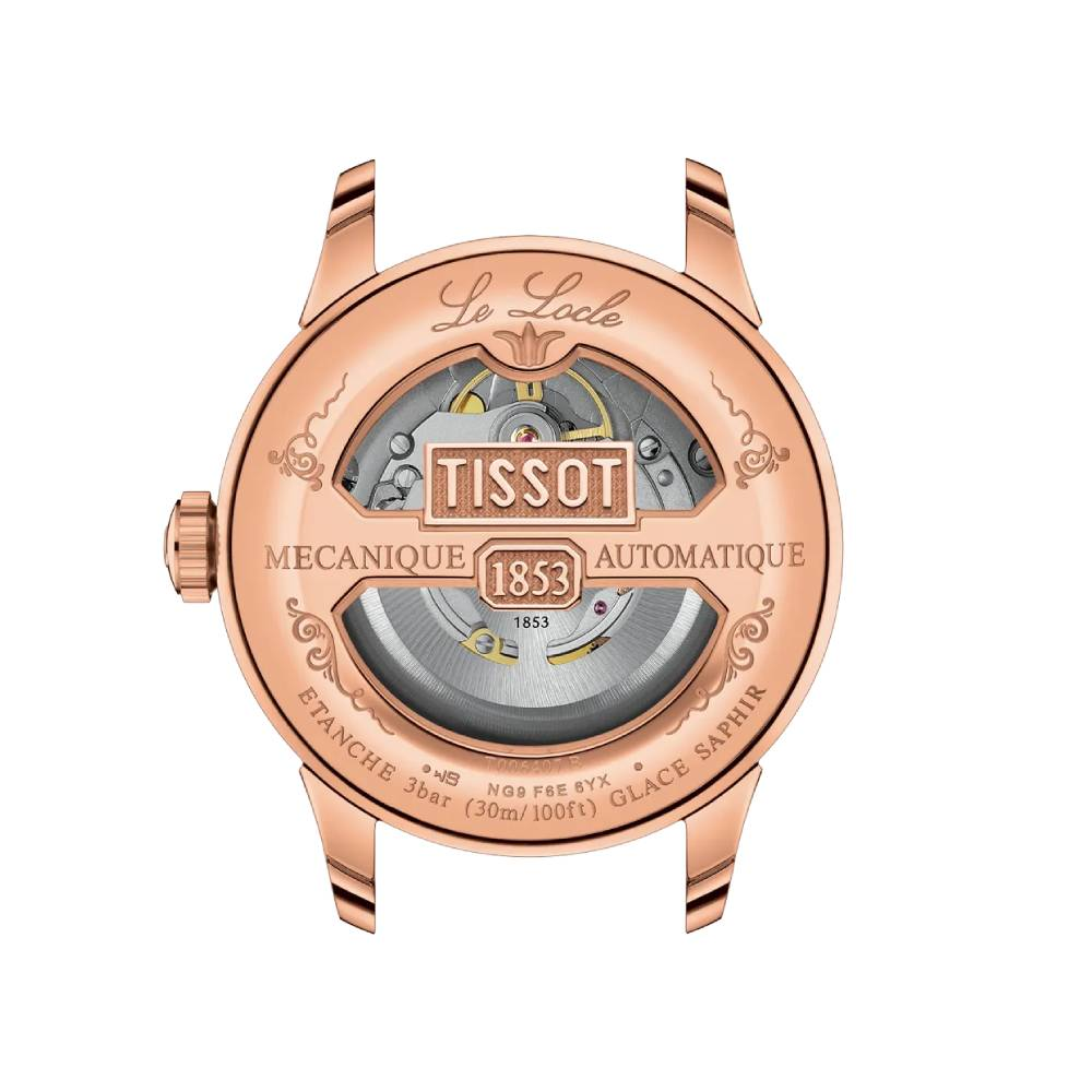 Мъжки ръчен часовник с автоматичен механизъм - корпус от Стомана - Естествена кожа - цвят Бял Кафяв