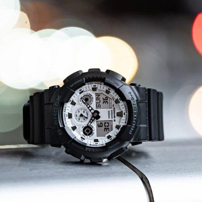 Мъжки ръчен часовник с кварцов механизъм - корпус от Стомана - Полимер - цвят Черен Черен