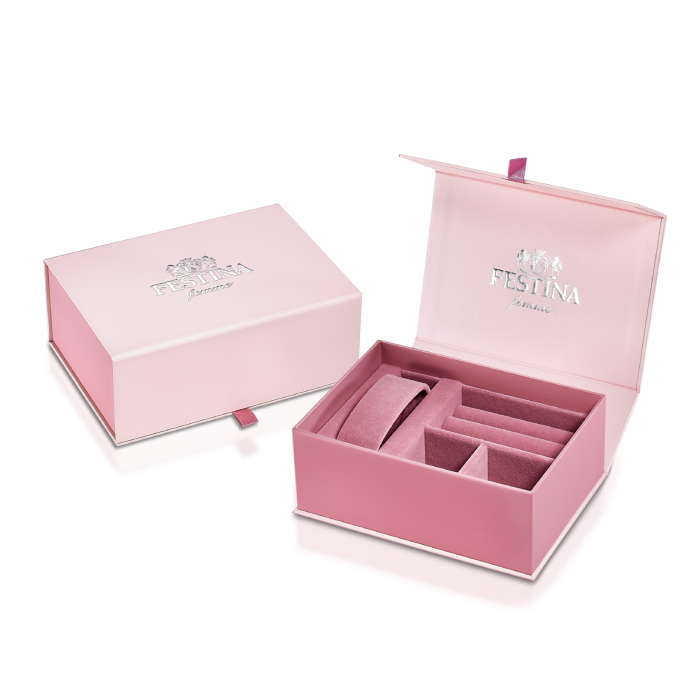 Дамски ръчен часовник с кварцов механизъм - корпус от Стомана - Стоманена верижка - цвят Розов Сив