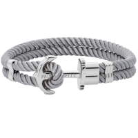 Унисекс гривна Paul Hewitt PH-FB-0023-XL от Marinium ocean steel Медицинска стомана - с форма Котва - - Рециклирана стомана / Сребрист