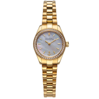 Дамски ръчен часовник с кварцов механизъм - корпус от Стомана - Стоманена верижка - цвят Седеф Злато