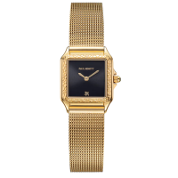 Дамски ръчен часовник с кварцов механизъм - корпус от Стомана - Меш - цвят Черен Черен