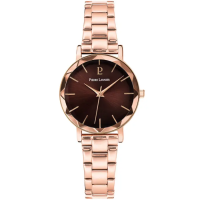 Дамски ръчен часовник с кварцов механизъм - корпус от Стомана - Стоманена верижка - цвят Червен Розово Злато