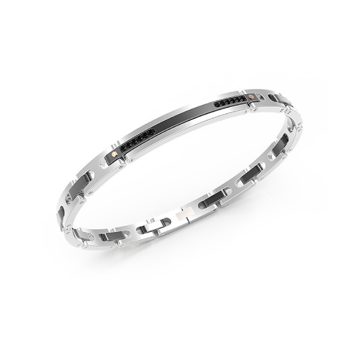 Мъжки гривна от 316l Медицинска стомана - с форма - - Стомана с черно PVD покритие