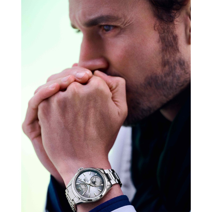 Мъжки ръчен часовник с автоматичен механизъм - корпус от Стомана - Стоманена верижка - цвят Седеф Сив