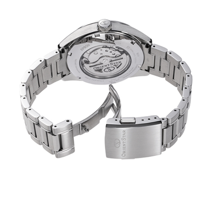 Мъжки ръчен часовник с автоматичен механизъм - корпус от Стомана - Стоманена верижка - цвят Седеф Сив