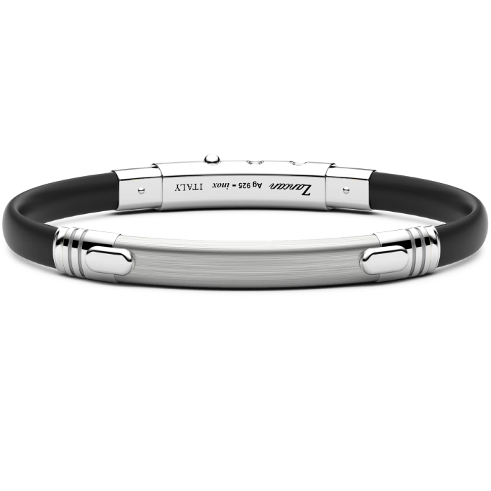 Мъжки гривна от 925 - с форма - - Сребро / 925 ML / Силикон