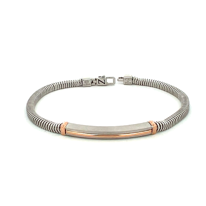 Мъжки гривна от 925 Сребро - с форма - - PVD покритие в розово злато