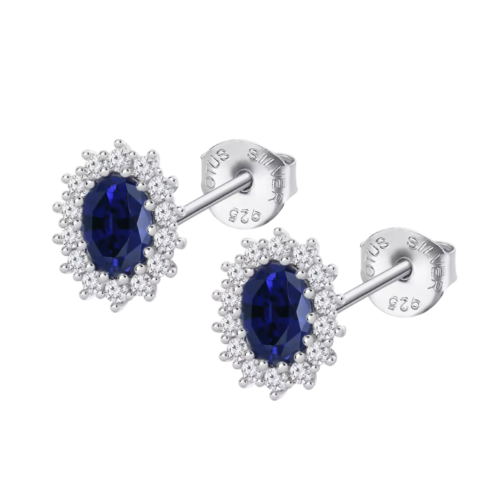 Дамски обеци от 925 Сребро - с форма - Цирконий - Сребро / Цирконий