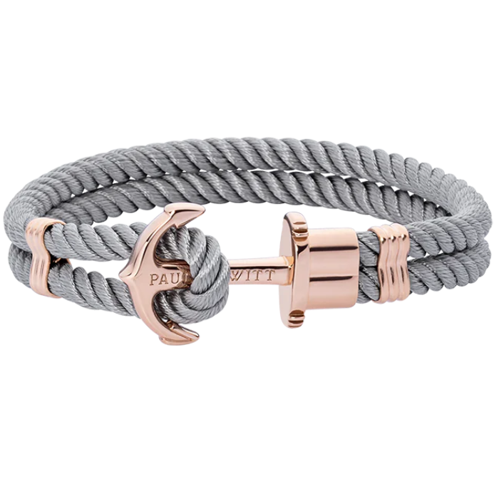 Мъжки гривна Paul Hewitt PH-FB-0019-L от Marinium ocean steel Медицинска стомана - с форма Котва - - Рециклирана стомана (MARINIUM®) / PVD розово злато