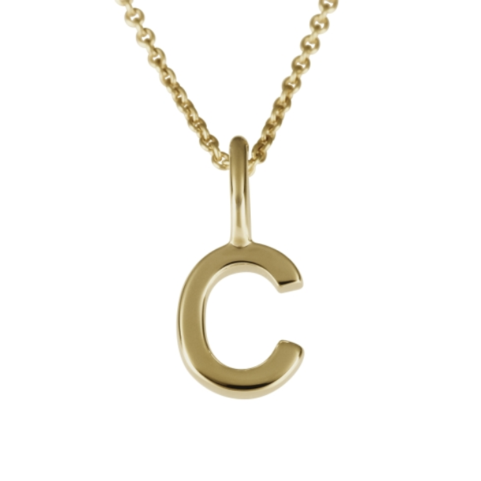Унисекс висулка от 14K Злато Жълто - с форма Букви - - 14k жълто злато