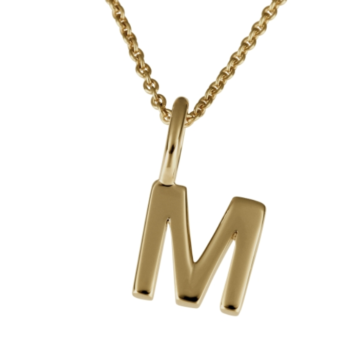 Унисекс висулка от 14K Злато Жълто - с форма Букви - - 14k жълто злато