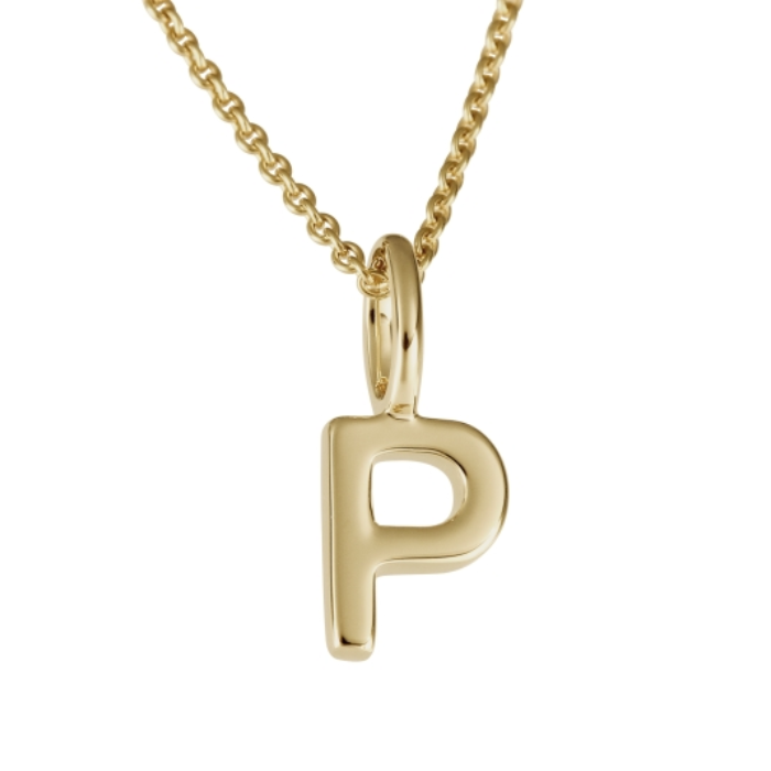 Унисекс висулка от 14K Злато Жълто - с форма Букви - - 14k жълто злато
