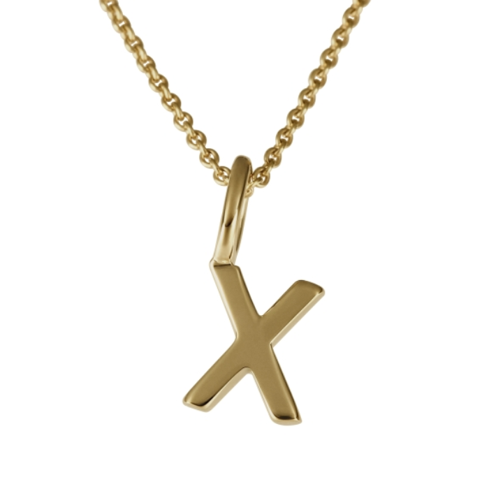 Унисекс висулка от 14K Злато Жълто - с форма Букви - - 14k жълто злато