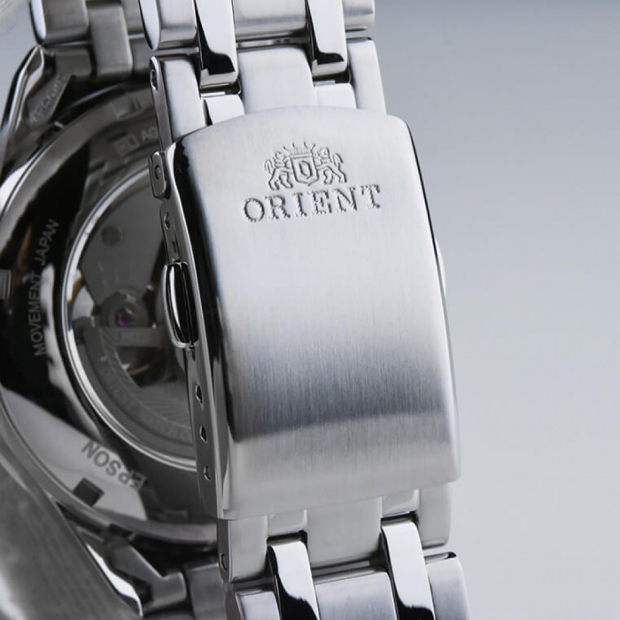 Orient FAG03001D Classic - Мъжки ръчен часовник с автоматичен механизъм - корпус от Стомана - Стоманена верижка - цвят Син Сив