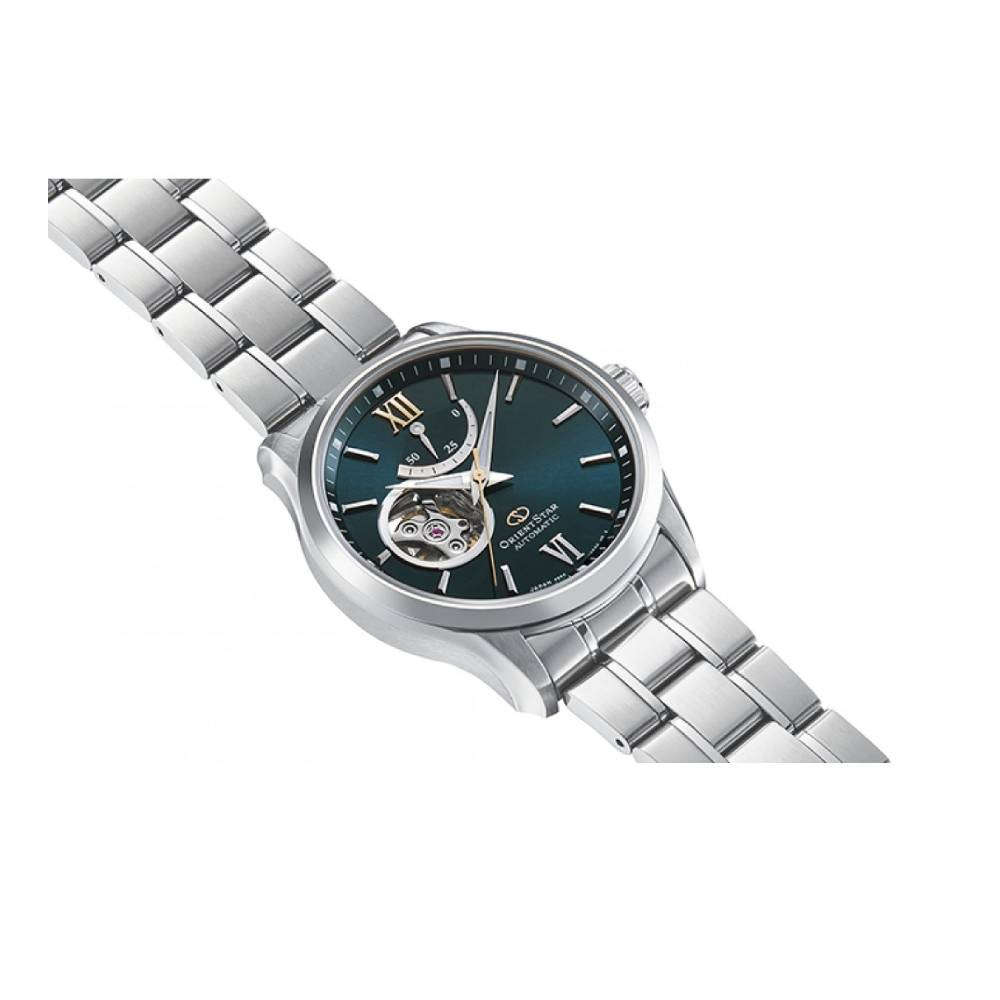 Мъжки ръчен часовник с автоматичен механизъм - корпус от Стомана - Стоманена верижка - цвят Син