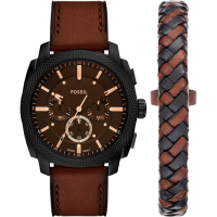 Мъжки ръчен часовник с кварцов механизъм - корпус от Стомана - Естествена кожа - цвят Кафяв Кафяв