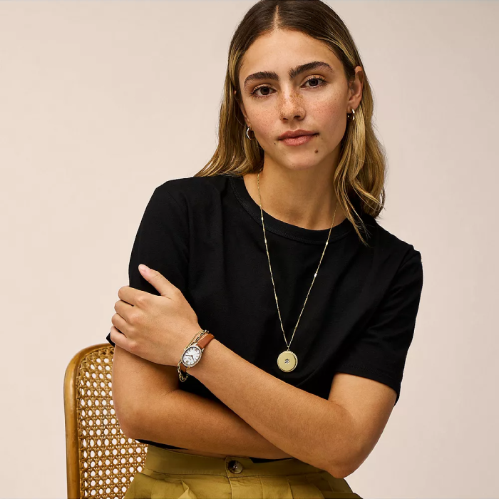 Дамски ръчен часовник с кварцов механизъм - корпус от Стомана - цвят Седеф Розово Злато