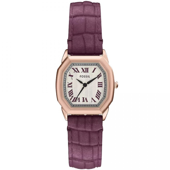 Дамски ръчен часовник с кварцов механизъм - корпус от Стомана - Естествена кожа - цвят Шампанско