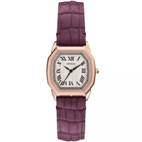 Дамски ръчен часовник с кварцов механизъм - корпус от Стомана - Естествена кожа - цвят Шампанско