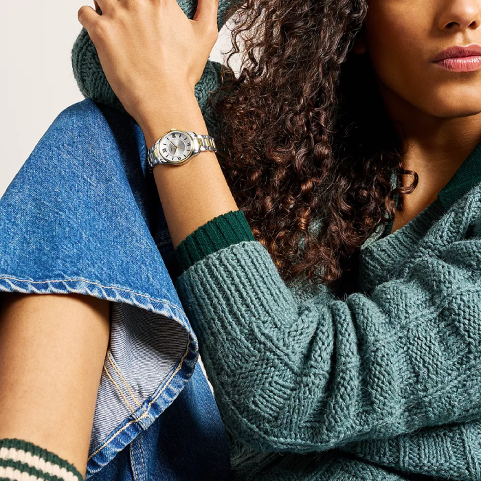 Дамски ръчен часовник с кварцов механизъм - корпус от Стомана - Стоманена верижка - цвят Сив