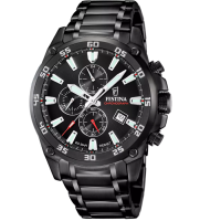 Мъжки ръчен часовник с кварцов механизъм - корпус от Стомана - Стоманена верижка - цвят Черен