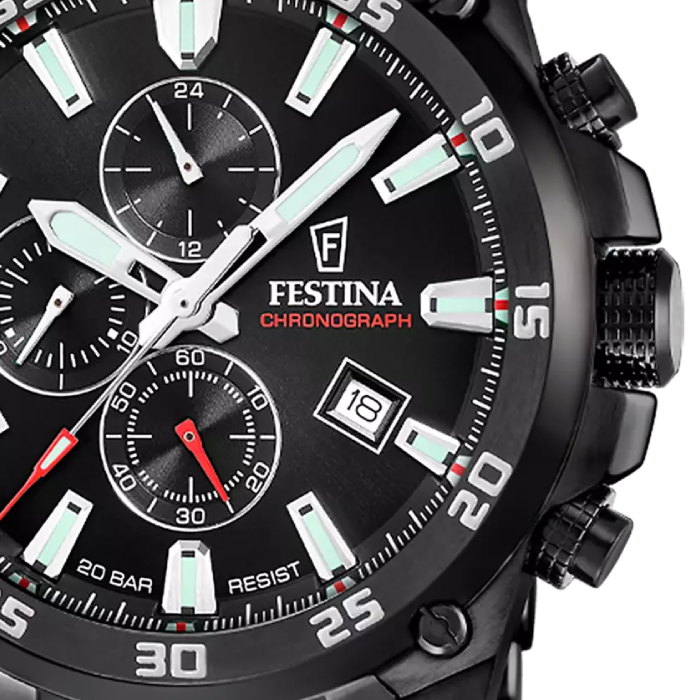 Мъжки ръчен часовник с кварцов механизъм - корпус от Стомана - Стоманена верижка - цвят Черен