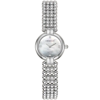 Дамски ръчен часовник с кварцов механизъм - корпус от Стомана - Стоманена верижка - цвят Седеф Бял