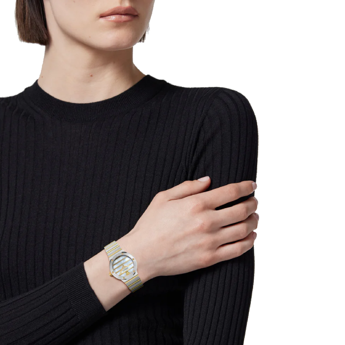 Дамски ръчен часовник с кварцов механизъм - корпус от Стомана - Стоманена верижка - цвят Седеф