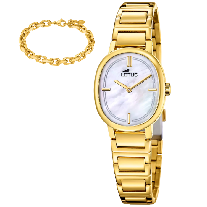 Дамски ръчен часовник с кварцов механизъм - корпус от Стомана - Стоманена верижка - цвят Седеф