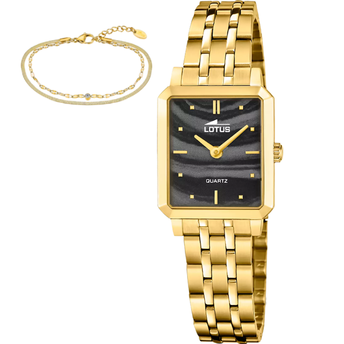 Дамски ръчен часовник с кварцов механизъм - корпус от Стомана - Стоманена верижка - цвят Черен