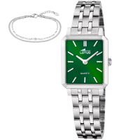 Дамски ръчен часовник с кварцов механизъм - корпус от Стомана - Стоманена верижка - цвят Зелен